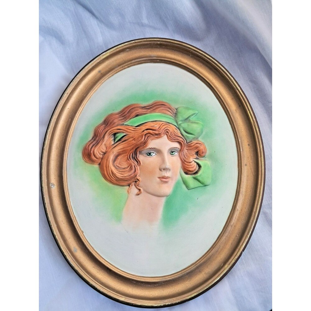 Vintage Duncan Ceramic 1975 Red Head Chalkware Erma Gilliland Duncan